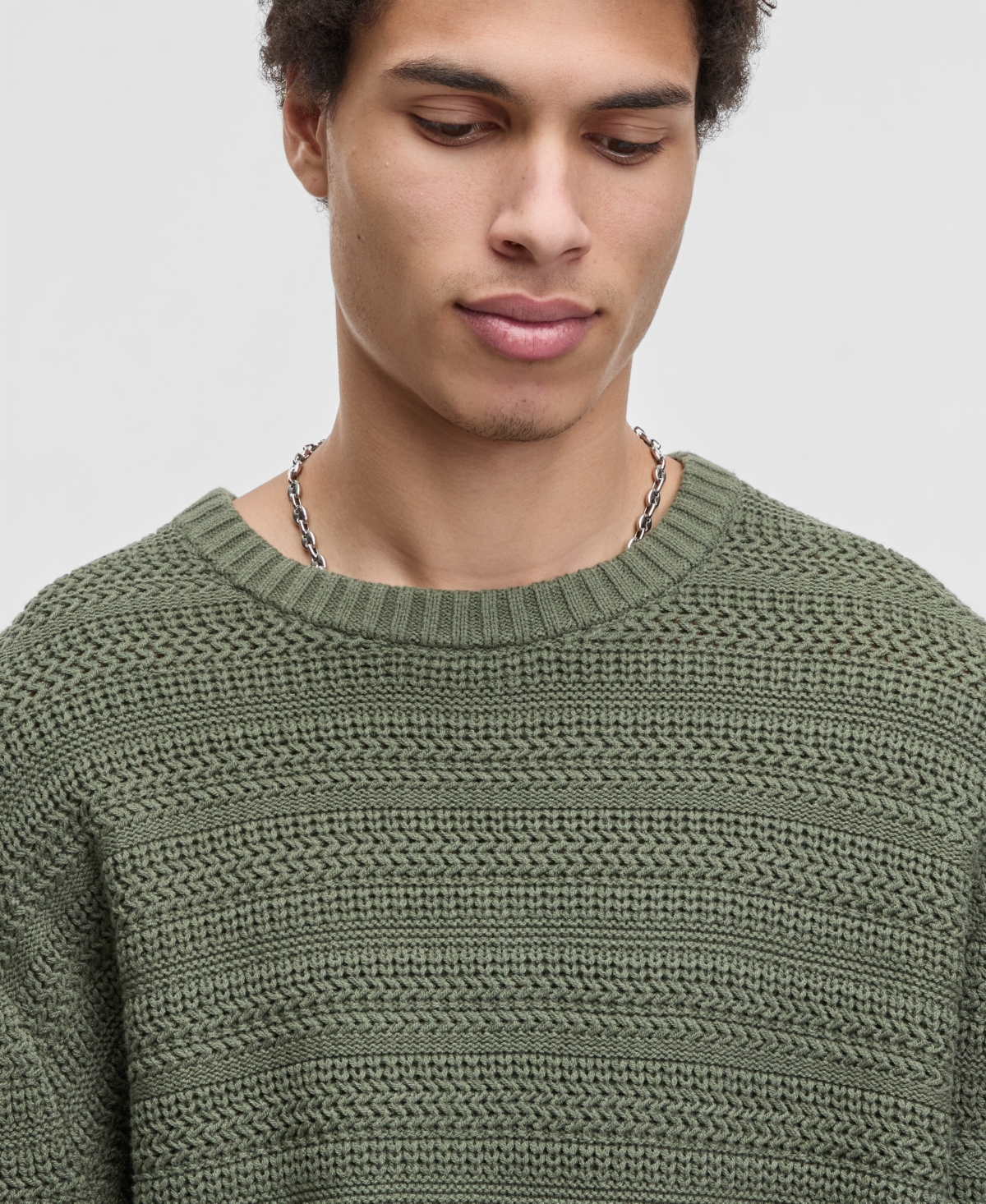 Mode Of One Men's Relaxed-fit Textured Sweater, Macy's Exclusive In Green