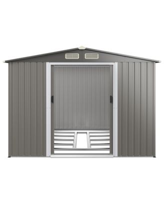 8'x6' Outdoor Storage Shed Galvanized Steel Tool House Organizer for Garden Yard