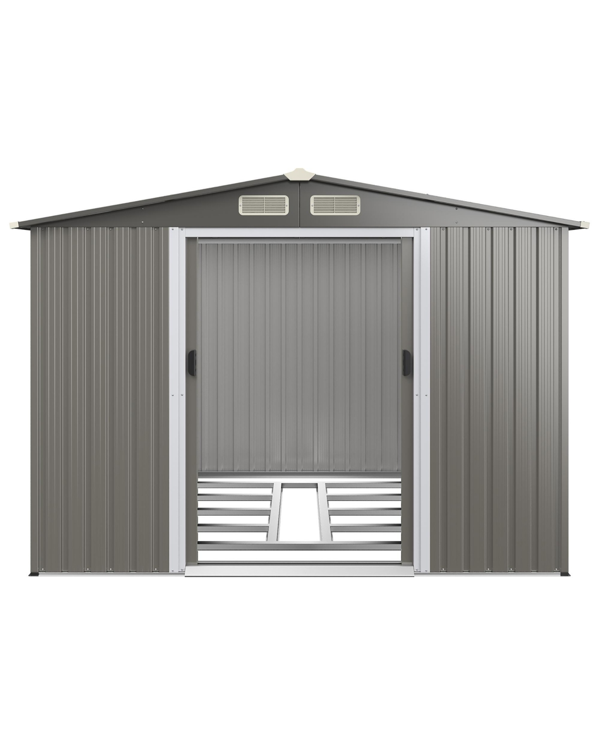 Costway 8'x6' Outdoor Storage Shed Galvanized Steel Tool House Organizer for Garden Yard