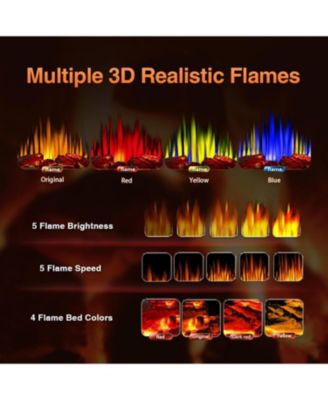 Electric Fireplace ,24" Portable Infrared Fireplace Stove with Multiple 3D Flame, Adjustable Temp & Brightness,Timer 5100BTU