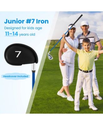 Outdoor Recreation & Sports Gear  Junior #7 Iron for Kids with Fiberglass Shaft and Headcover-Blue