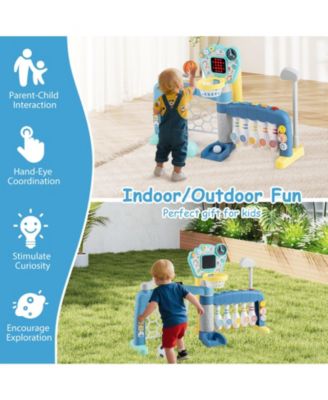 / 5-in-1 design, adjustable basketball hoop, suitable for 18+ months boys and girls / Toddler Sports Toy
