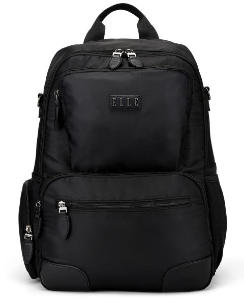 Рюкзак ELLE Voyage 17.5" Twill and Faux Leather, цвет: Чёрный