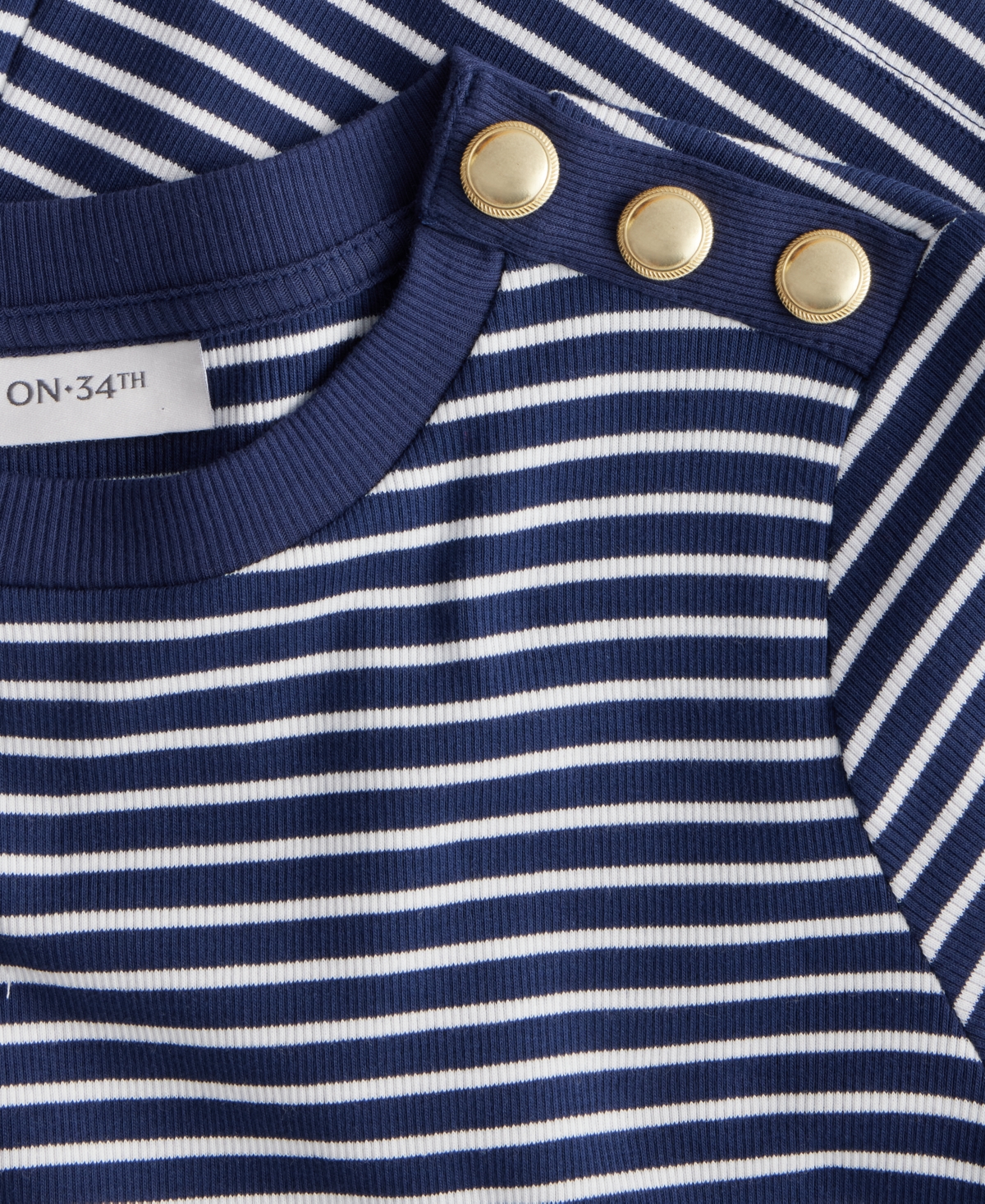 On 34th Women's Knit Short-Sleeve Button-Shoulder Top, Macy's Exclusive