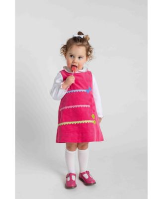 Baby Girls Corduroy Jumper With Hearts