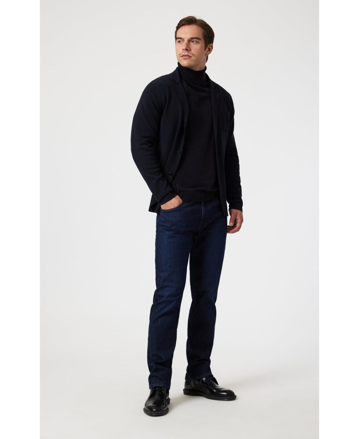 Мужские джинсы Mavi Jeans Mavi Zach Straight Leg In Rinse Austin, цвет: Тёмный синий — фото 4