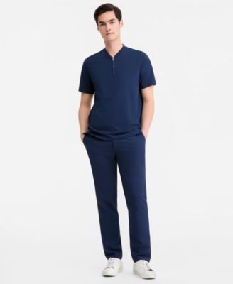 Men's Short-Sleeve Mercerized Cotton Baseball Polo Shirt, Macy's Exclusive