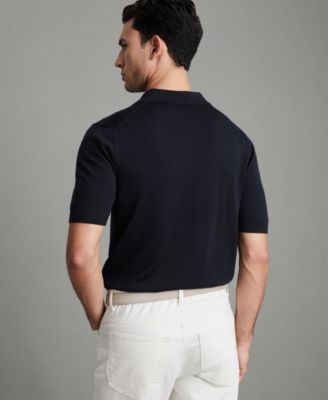 Men's Merino Wool Open Collar Polo Shirt