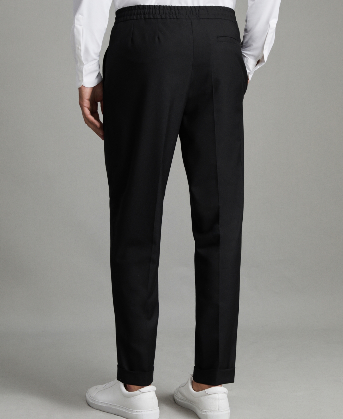Reiss Men's Relaxed Drawstring Turn-Ups Pants