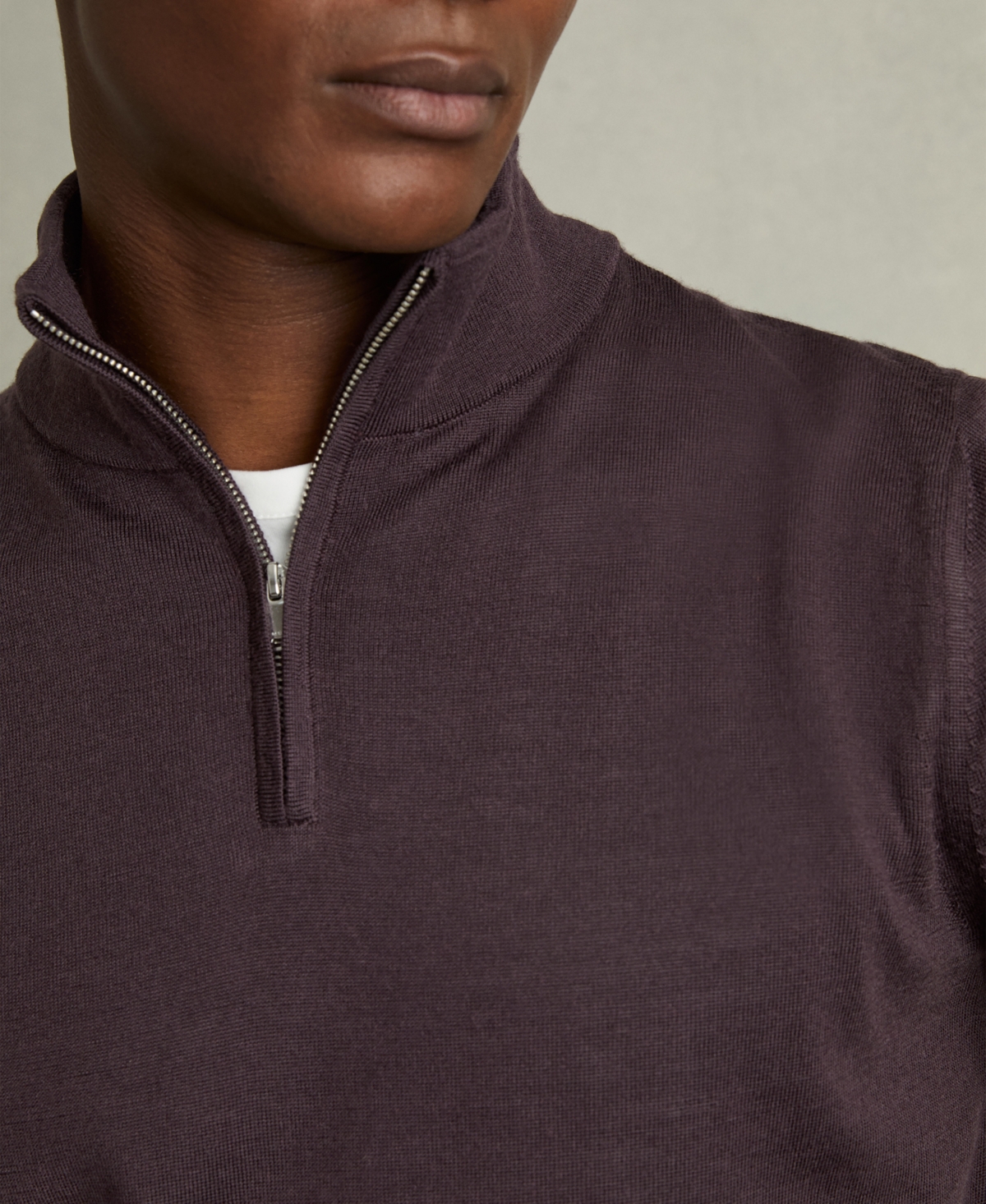Reiss Men's Merino Wool Half-zip Funnel Neck Sweater In Multi