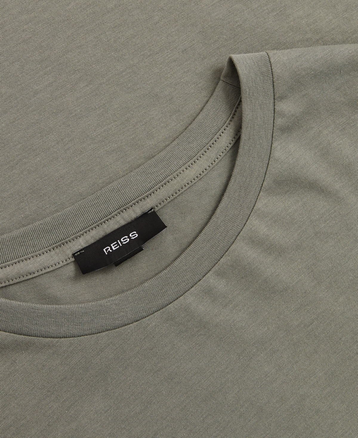 Reiss Sage Cotton Crew Neck T-shirt In Green