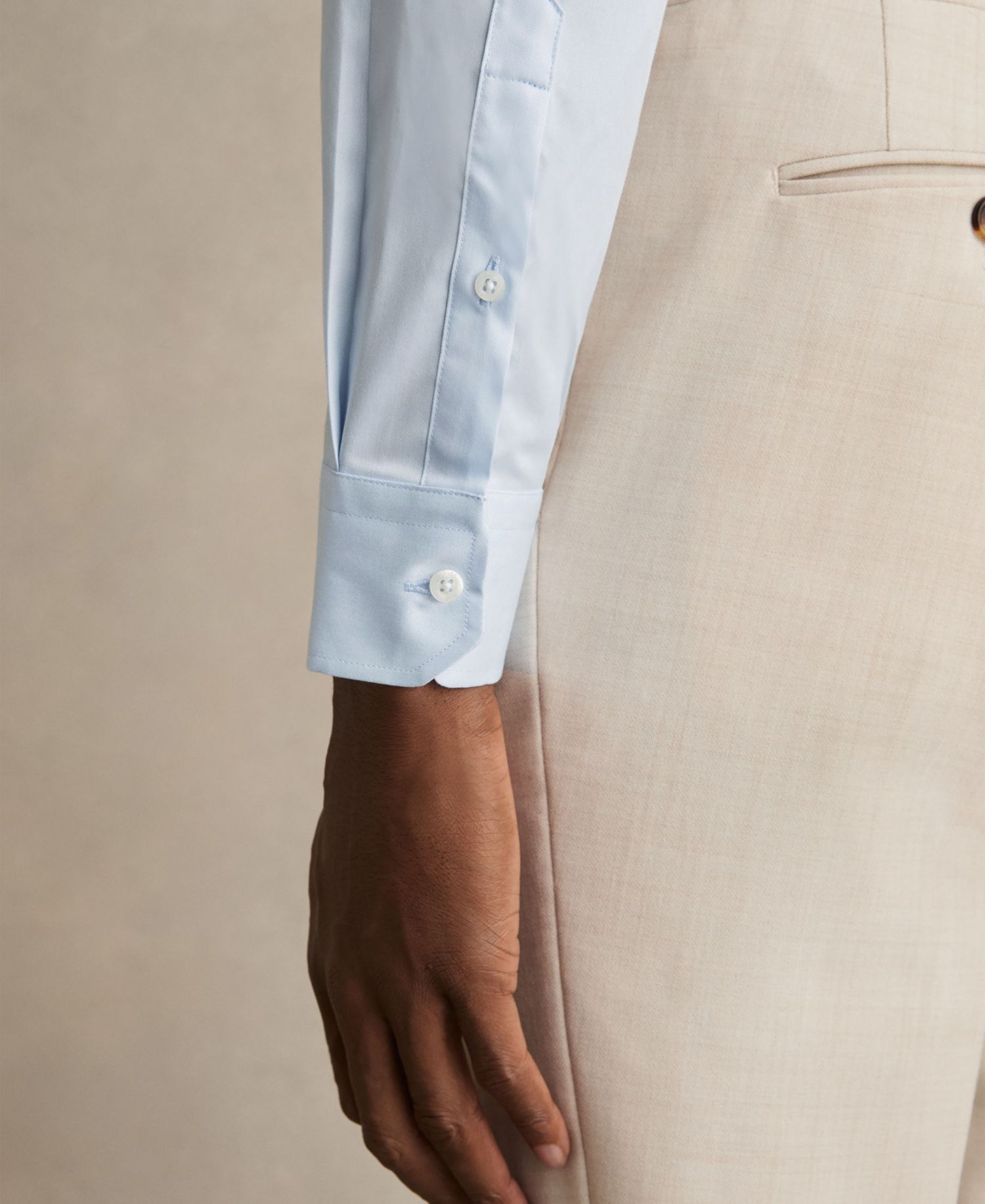 Men's Storm Cotton-Twill Two-Fold Slim-Fit Shirt
