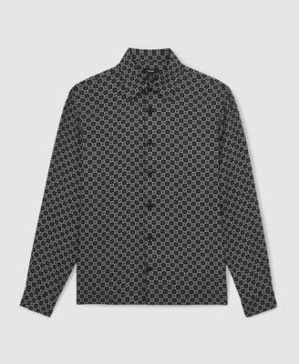 Men's Medallion-Print Long-Sleeve Shirt