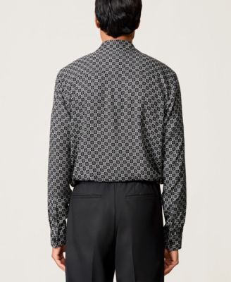 Men's Medallion-Print Long-Sleeve Shirt