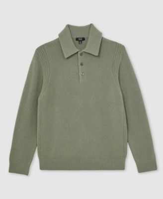 Men's Wool-Blend and Cashmere Polo Sweater
