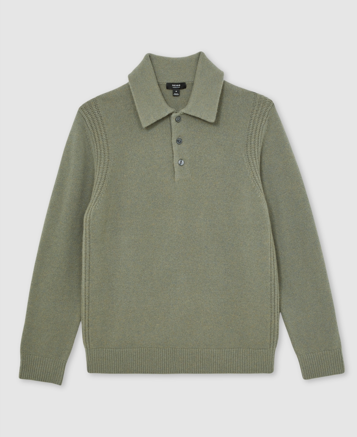 Reiss Men's Wool-blend And Cashmere Polo Sweater In Green