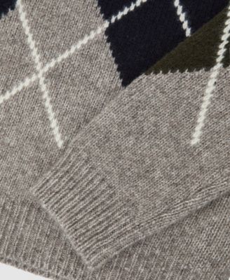 Men's Wool-Blend Crew-Neck Argyle Sweater