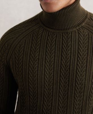 Men's Cable-Knit Roll-Neck with Wool Sweater