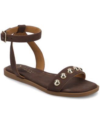 Women's Primrose Studded Ankle Strap Flat Sandals