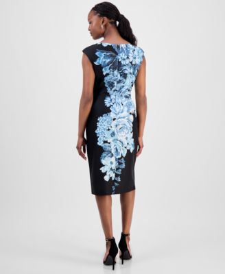 Petite Floral-Print Sheath Dress