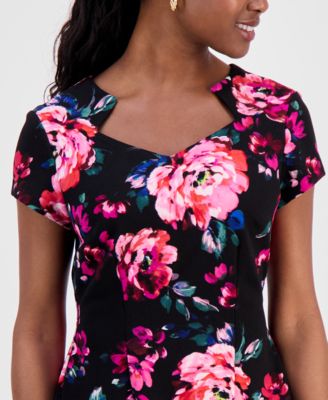 Petite Cutout-Neck Sheath Dress