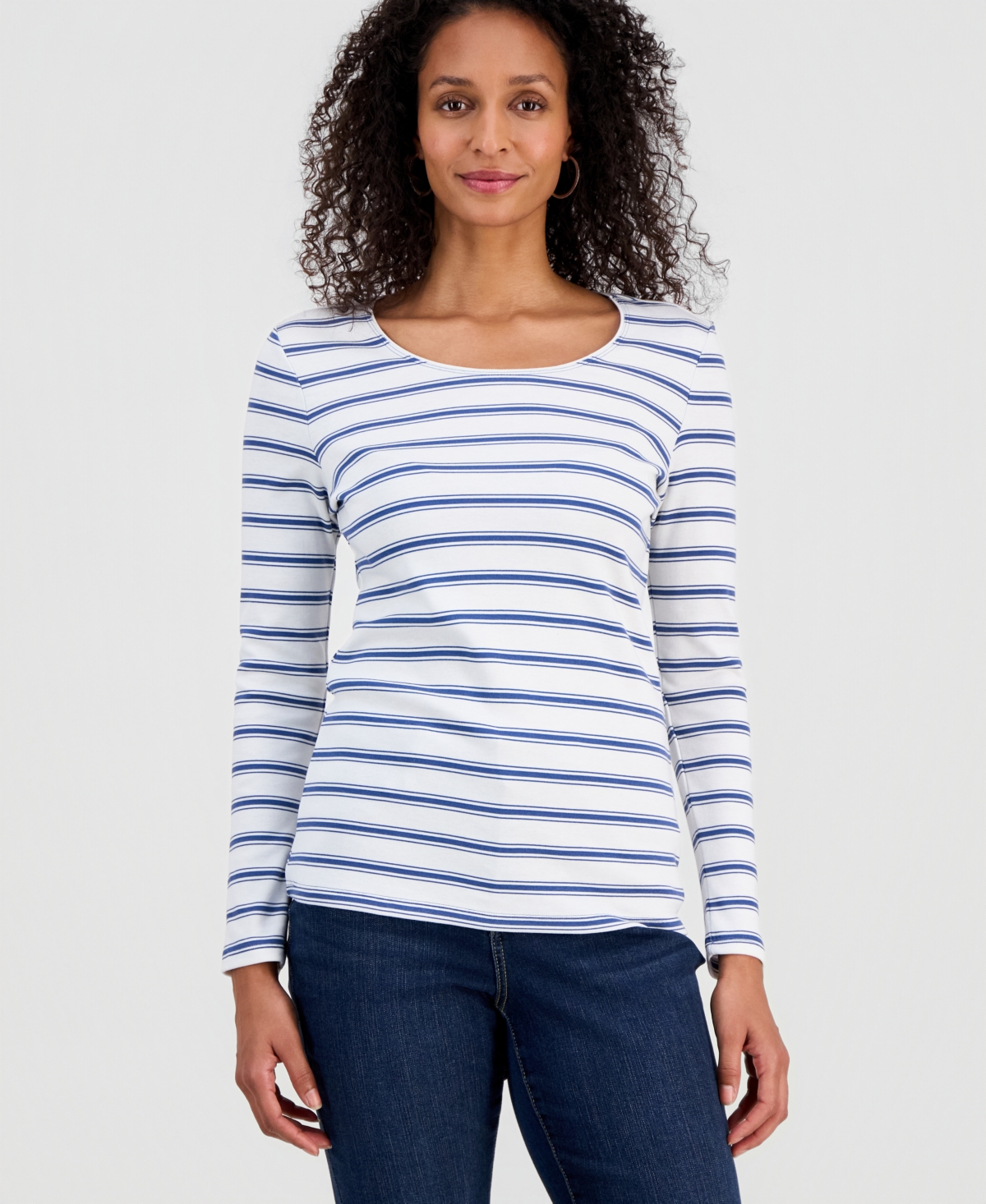 Style & Co Women's Scoop-Neck Long-Sleeve Top, Macy's Exclusive