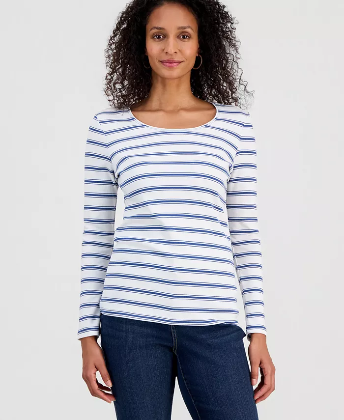 Women's Scoop-Neck Long-Sleeve Scoop-Neck Top, Macy's Exclusive - thumbnail 3