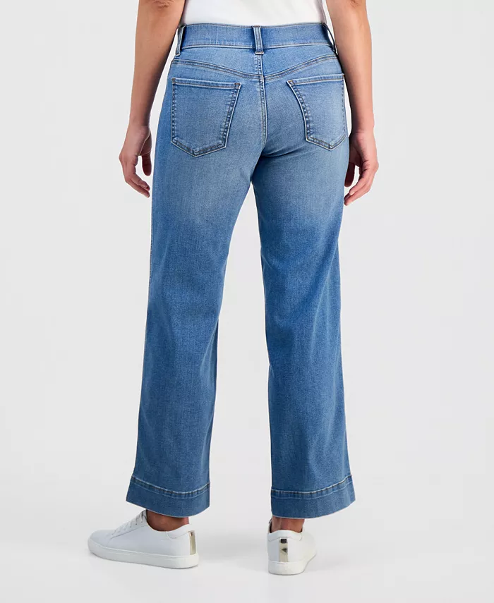 Petite Pull-On Shaping High-Rise Wide-Leg Jeans - thumbnail 5