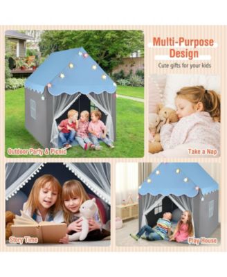 Kids Playhouse Tent With Star Lights And Mat.
