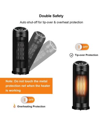 1500 W LED Portable Oscillating PTC Ceramic Space Heater.