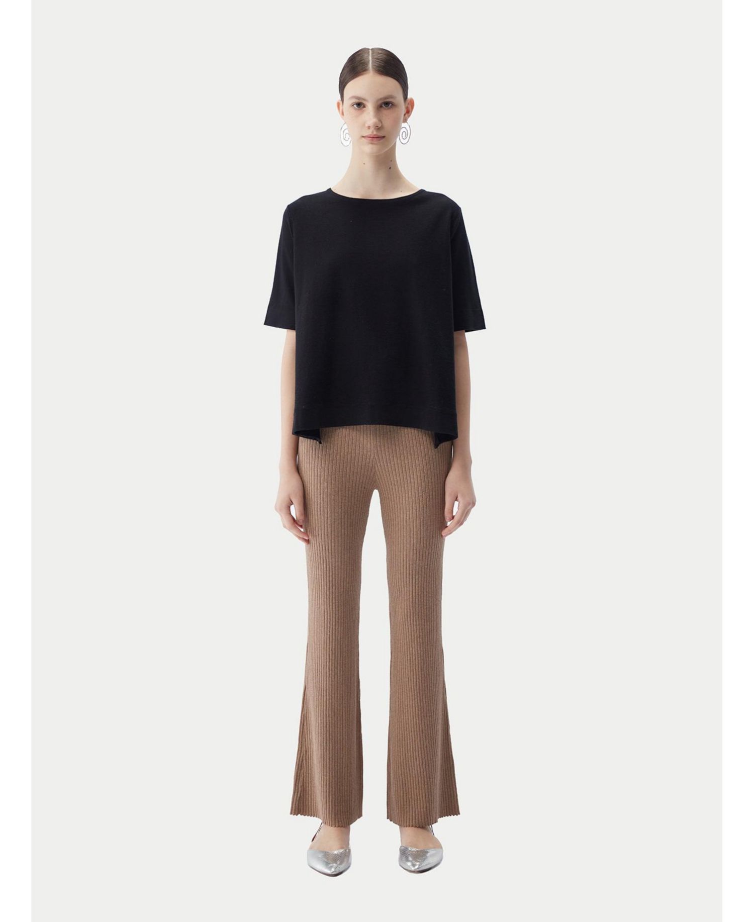 Women's Box-Cut Cotton Silk Cashmere Blend T-Shirt