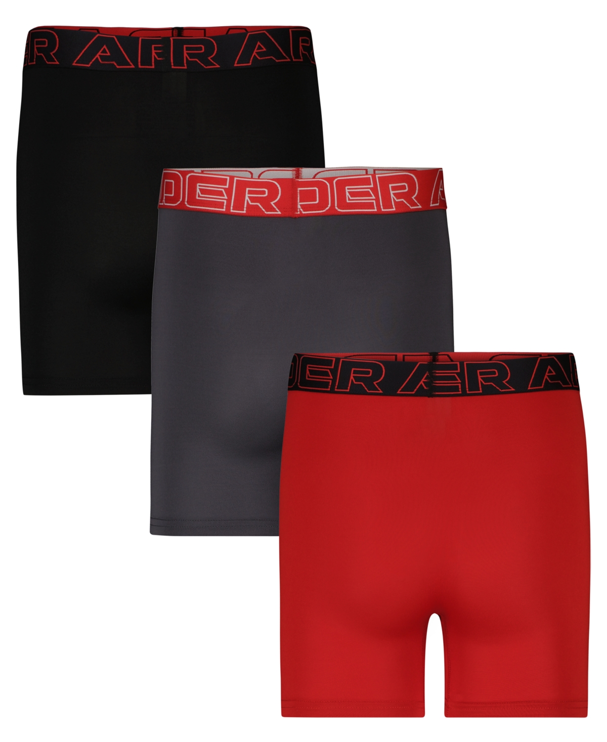 Under Armour Boys 7-20 Boxerjock Solid Boxer Briefs, 3-Pack