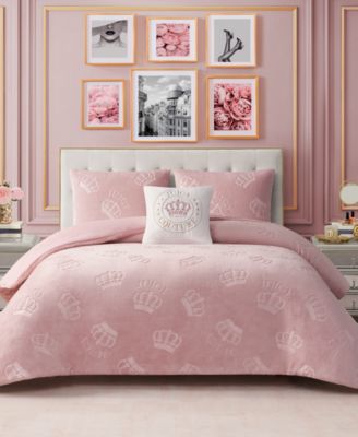 Plush Reversible Embossed Crown Comforter Set