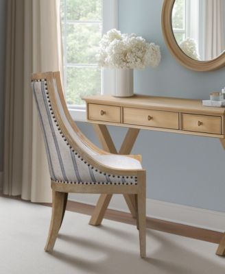 24" Upholstery Brass Nailhead Trim Dining Chair