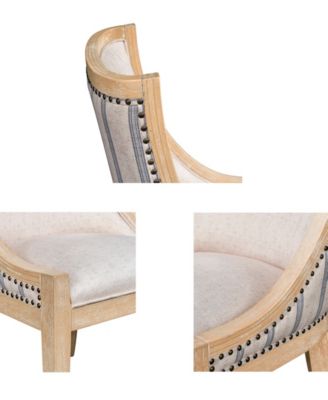 24" Upholstery Brass Nailhead Trim Dining Chair