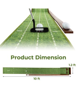 Golf Putting Mat Practice Training Aid with Auto Ball Return and 3 Hole Sizes