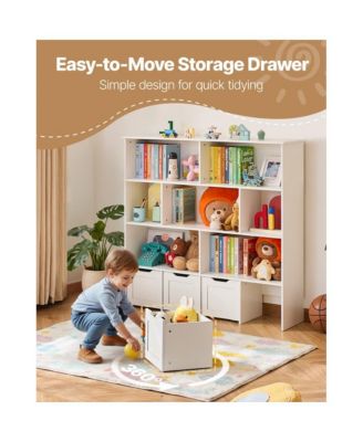 Kids Wooden Toy Organizer with 3 Tiers and 11 Storage Bins