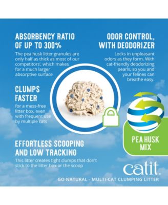 Go Natural! Pea Husk Mix Multi-Cat Clumping Cat Litter, Vanilla, 6.4kg