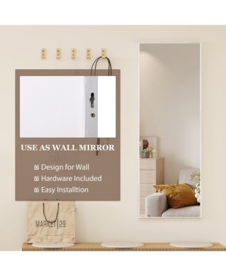 47" Wall & Door Mounted Full-Length Mirror, Slim Design