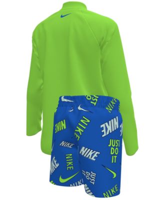 Boys' 4-7 Outline Rash Guard Top and Shorts, 2-Piece Set