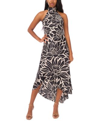 Women's High Halter Neck Midi Dress