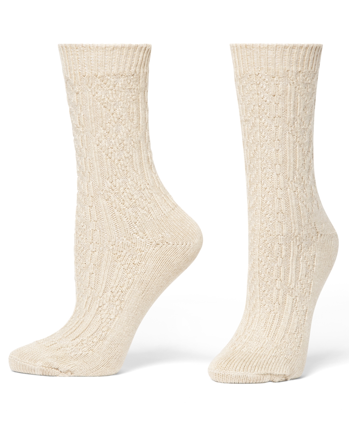 Hue Women's 2-Pack Knit Diamond Crew Socks