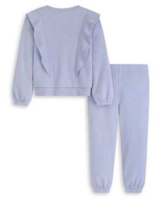 Girls' 4-6X Fleece Sweatshirt and Joggers, 2-Piece Set