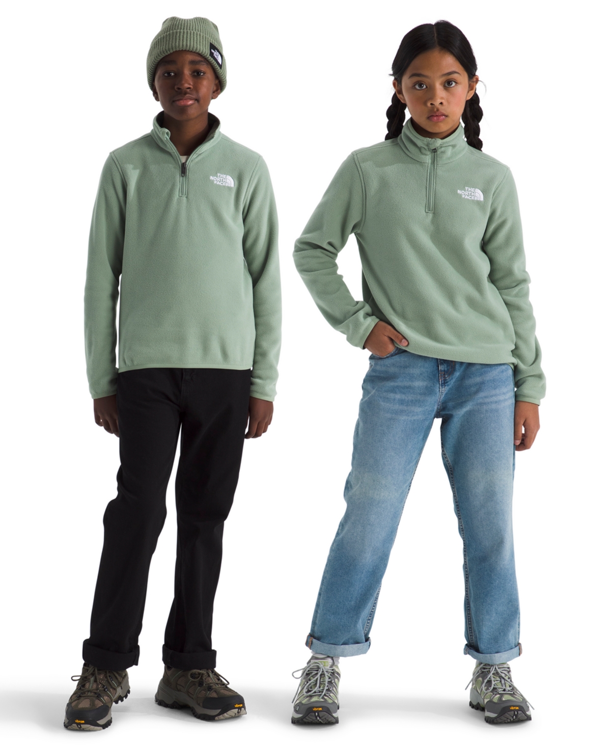 The North Face Girls And Boys 6-16 Glacier Zipper Jacket In Green