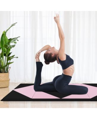 8 Feet PU Leather Folding Gymnastics Mat with Hook and Loop Fasteners