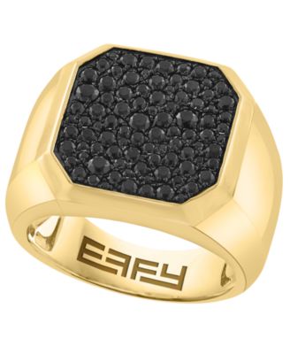 EFFY Collection - Men's Black Spinel Ring (1-5/8 ct. t.w.) in Gold over Silver