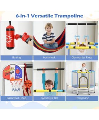 55" Kids Trampoline Gift for for 3-6 Years Old Boys and Girls