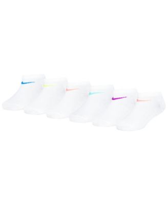 Girls' 4-7 Metallic Swoosh Low Socks, 6-Pack