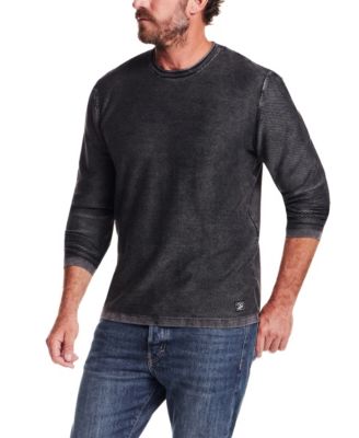 Men's Long-Sleeve Crewneck Twill Stonewash Sweater