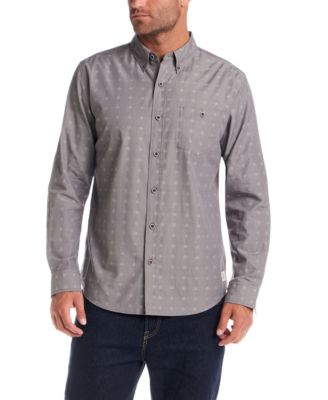Men's Long-Sleeve Jacquard Dobby Chambray Shirt
